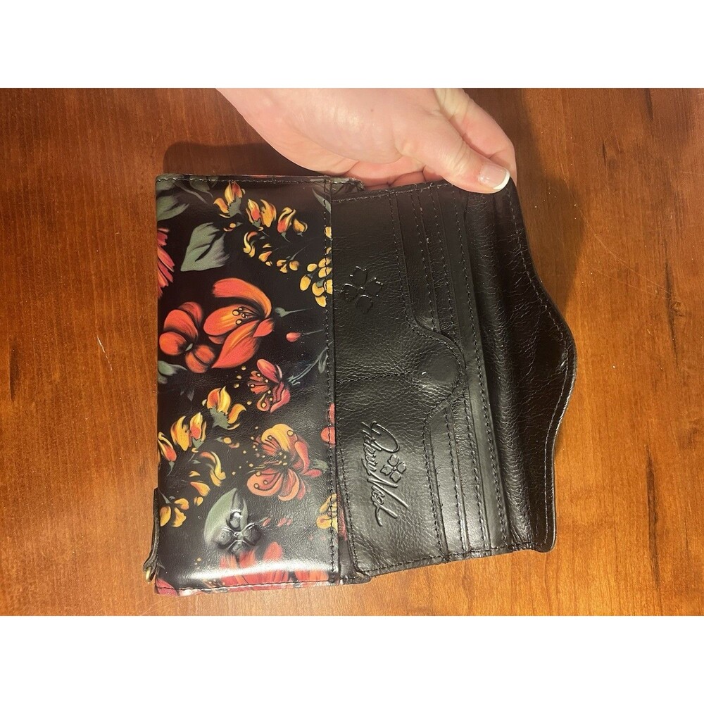Patricia Nash Floral Leather Clutch Wallet Black/Multicolor - Picture 2 of 4